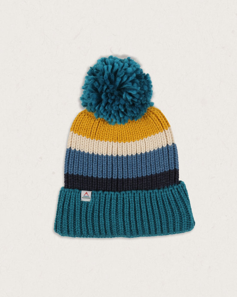 Passenger Summit Recycled Bobble Hat Blue Coral