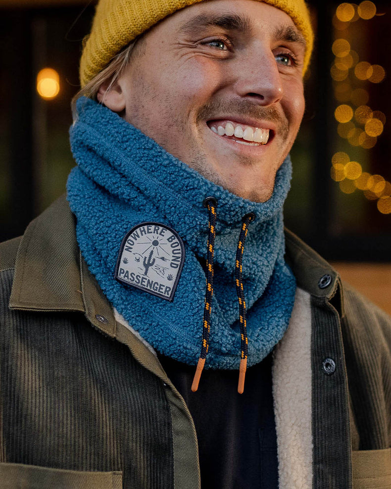 Passenger's Mulled Recycled Sherpa Fleece Snood Blue Steel