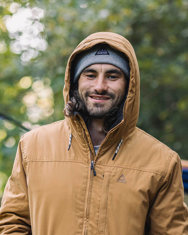 Passenger's Core Recycled High-Top Beanie Grey Marl