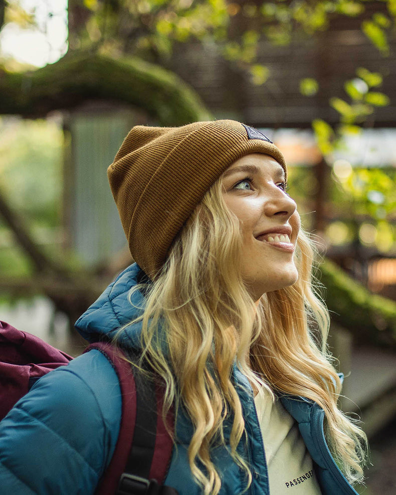 Passenger Core Recycled High-Top Beanie Golden Brown