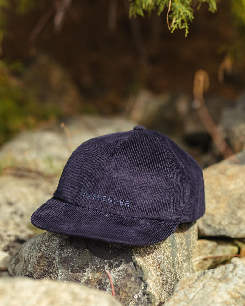 Passenger Byron Recycled Cord 5 Panel Cap Rich Navy