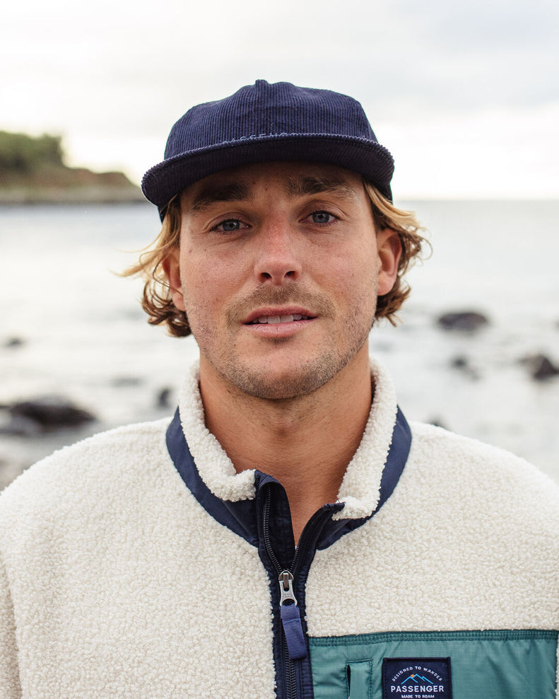 Passenger Byron Recycled Cord 5 Panel Cap Rich Navy