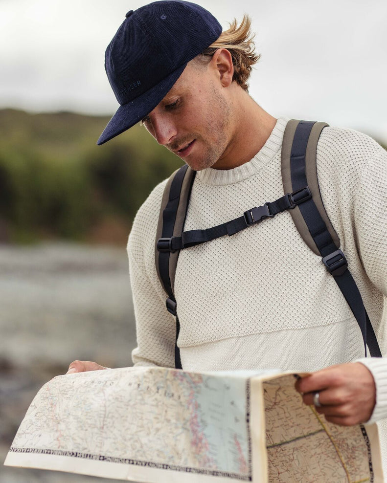 Passenger Byron Recycled Cord 5 Panel Cap Rich Navy