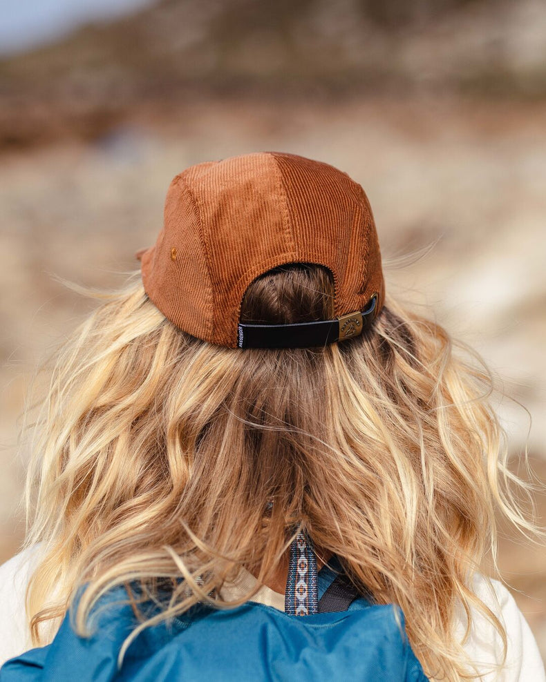 Passenger Fixie Recycled Cord 5 Panel Cap Glazed Ginger