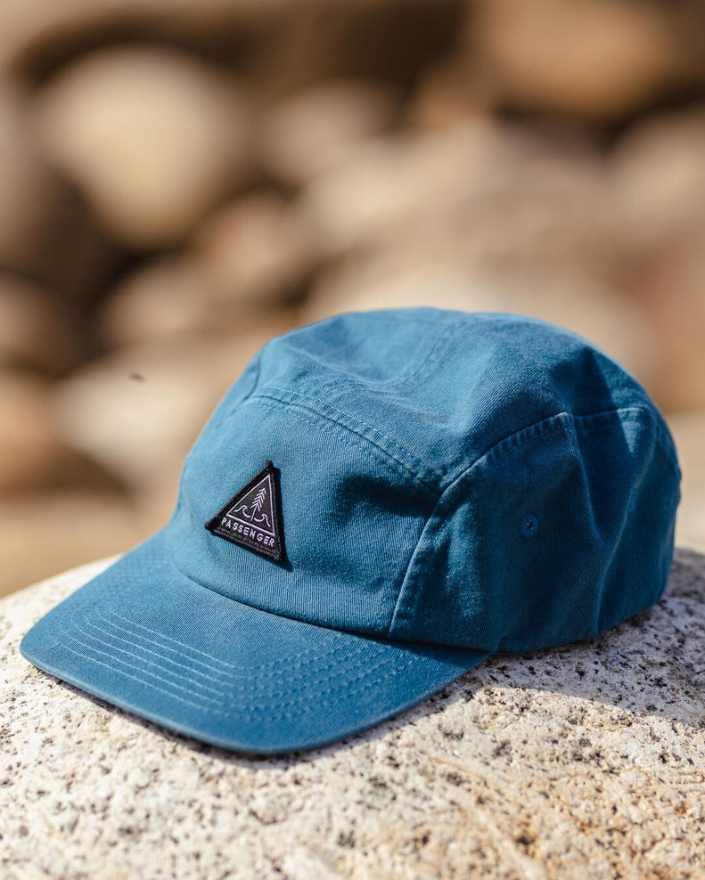 Passenger Fixie Recycled Cotton 5 Panel Cap Blue Coral