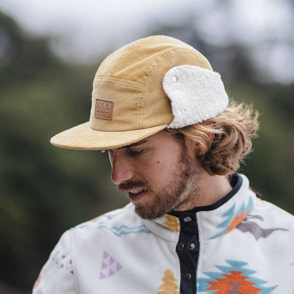 Passenger's Cord Daytime Sherpa Lined Hat Sandy Brown