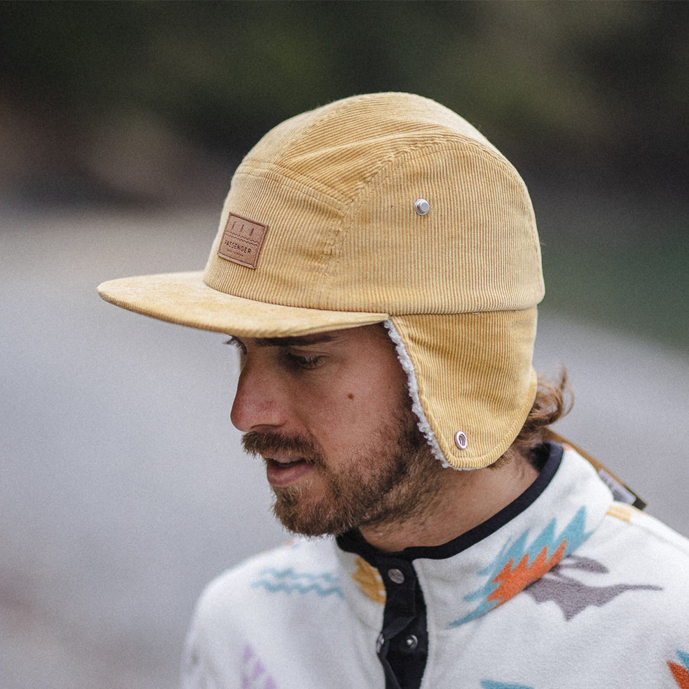 Passenger's Cord Daytime Sherpa Lined Hat Sandy Brown