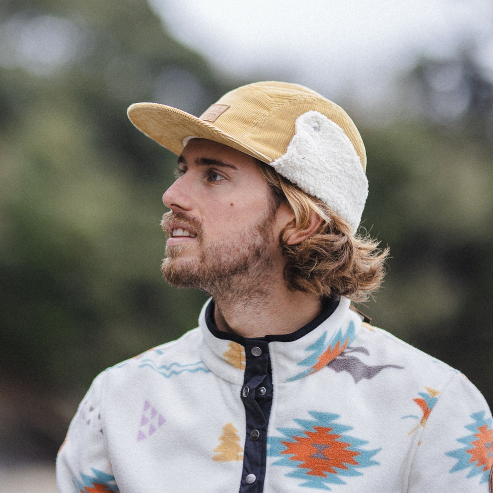 Passenger's Cord Daytime Sherpa Lined Hat Sandy Brown