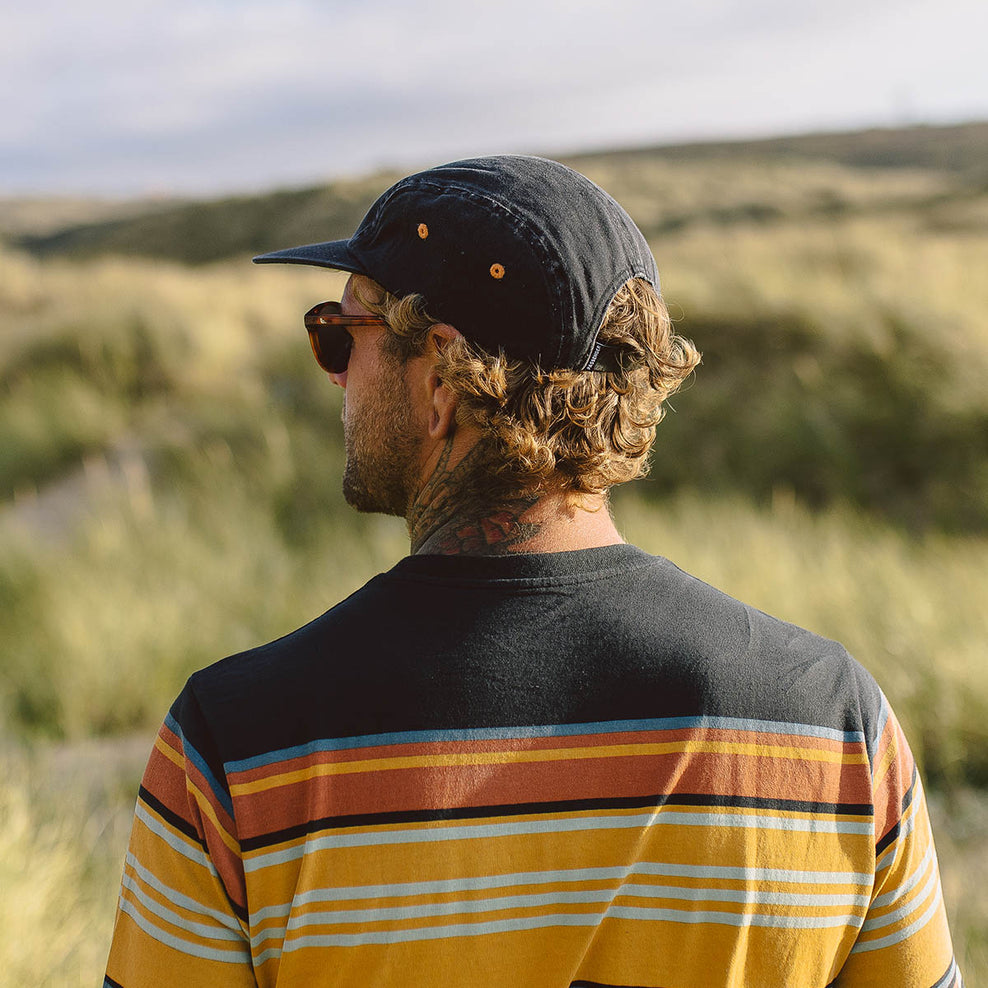 Passenger's Fixie Recycled Cotton 5 Panel Cap Faded Black