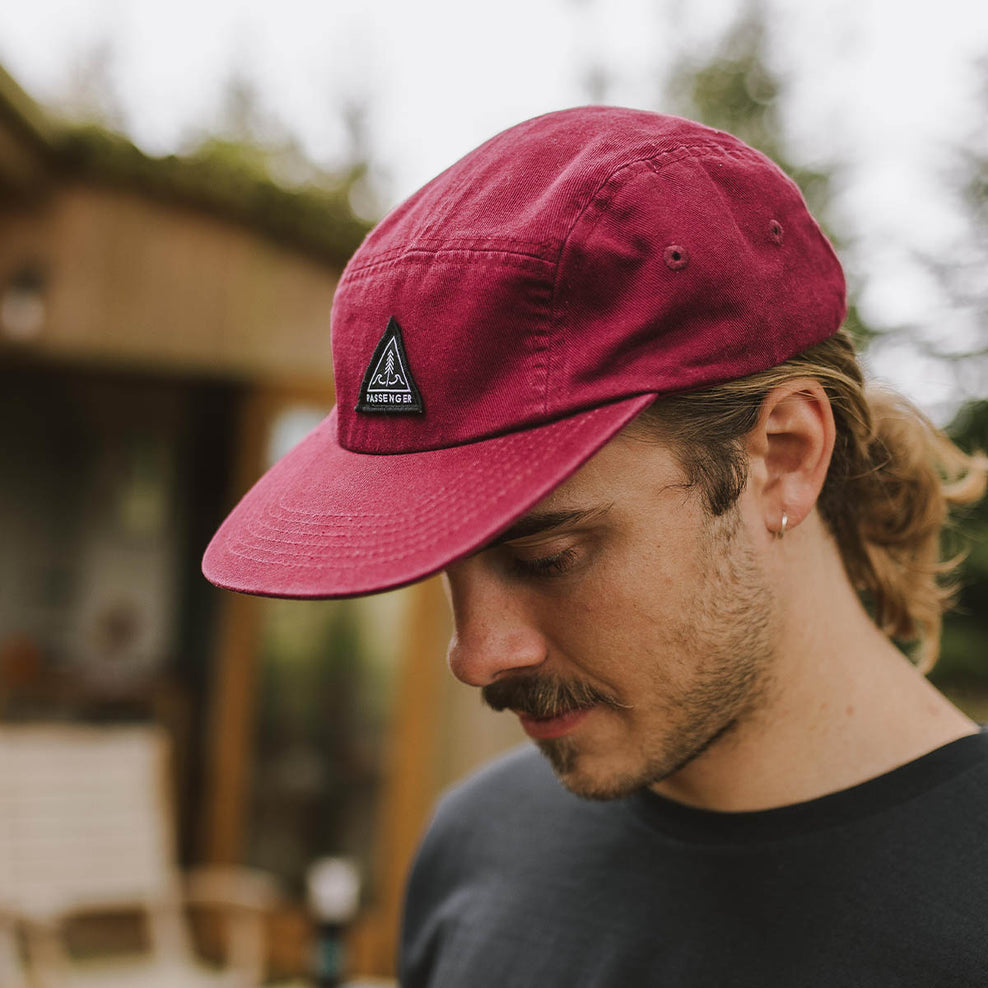 Passenger Fixie Recycled Cotton 5 Panel Cap Russet