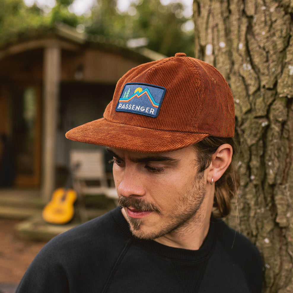 Passenger Fluke Recycled Cord 5 Panel Cap Picante Red