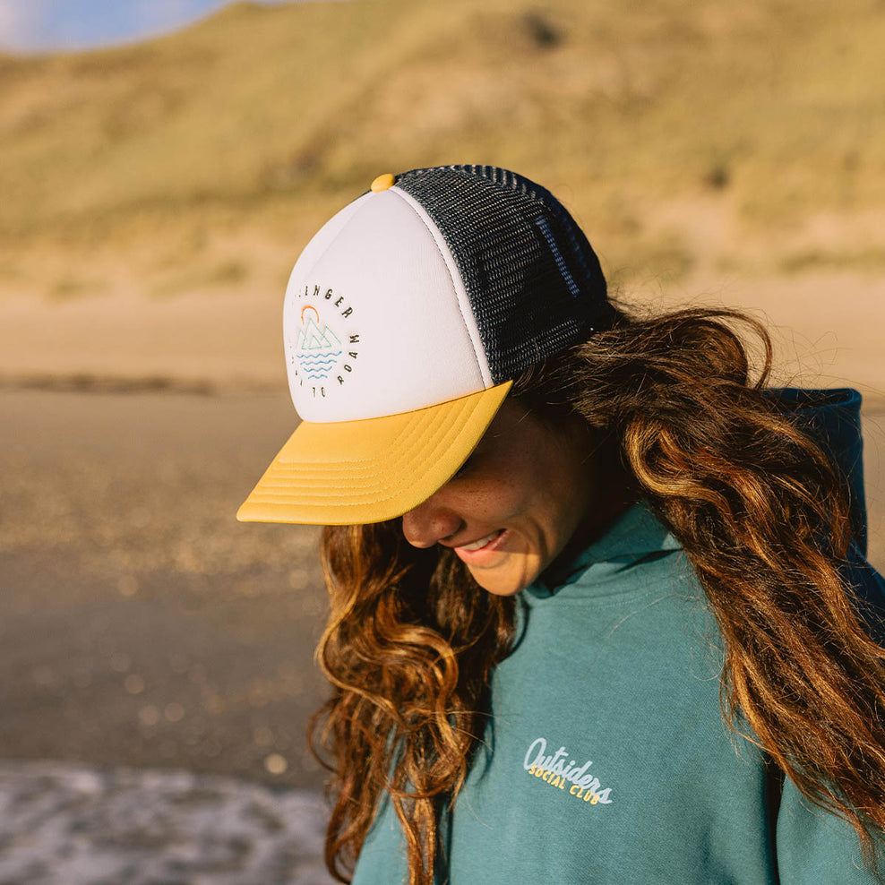 Passenger Margins Snapback Trucker Cap Sunrise Orange