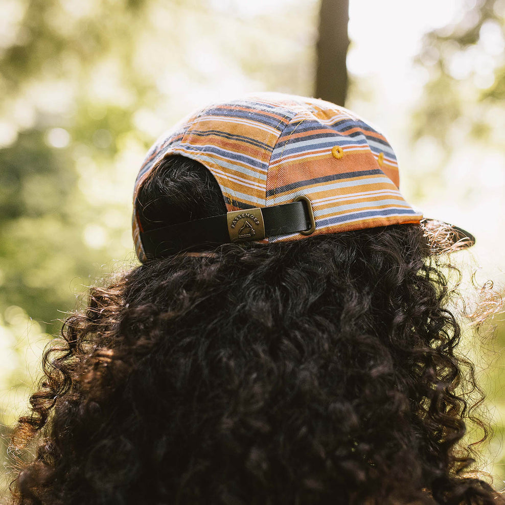 Passenger Fixie Recycled Cotton 5 Panel Cap Black Stripe