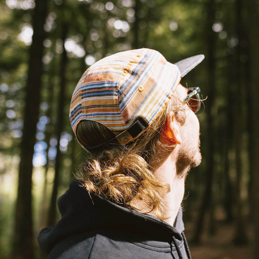 Passenger Fixie Recycled Cotton 5 Panel Cap Black Stripe