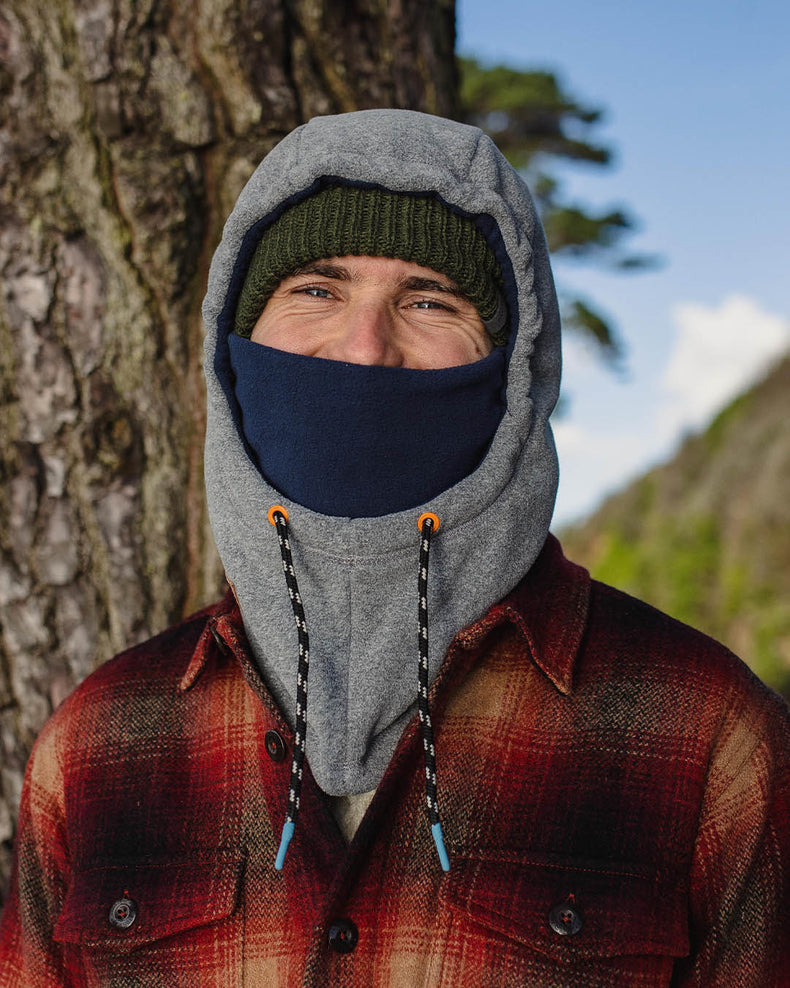 Passenger's Snowdrift Recycled Polar Fleece Hood Grey Marl