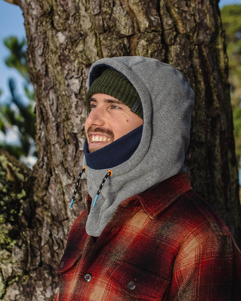 Passenger's Snowdrift Recycled Polar Fleece Hood Grey Marl