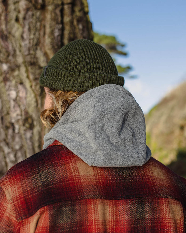 Passenger's Snowdrift Recycled Polar Fleece Hood Grey Marl