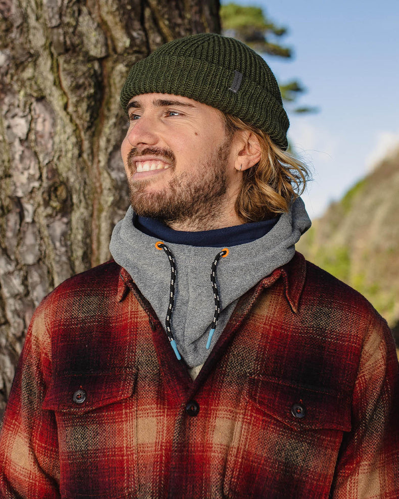 Passenger's Snowdrift Recycled Polar Fleece Hood Grey Marl