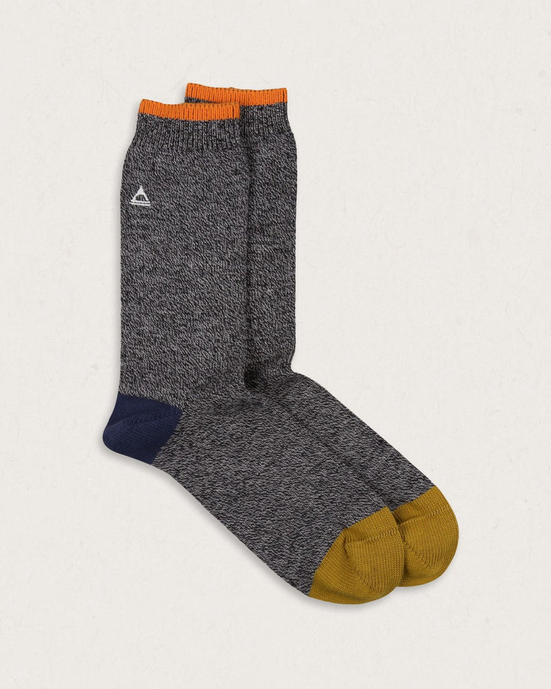 Passenger Bothy Organic Midweight Socks Black/Charcoal Marl