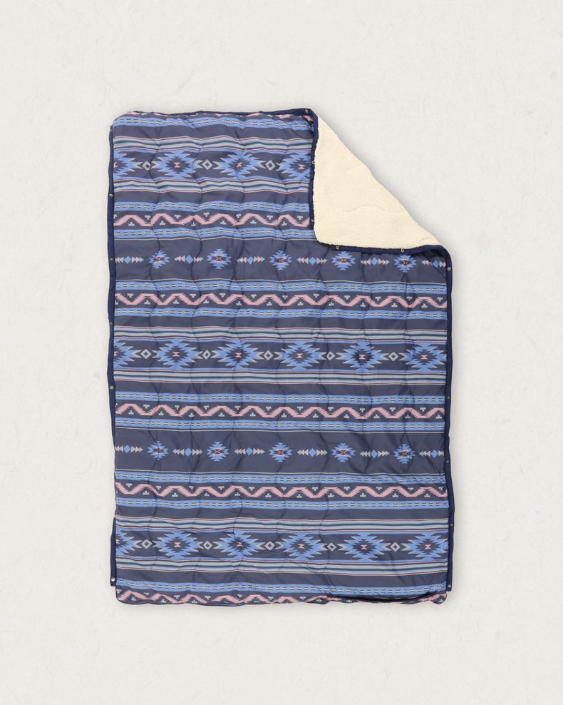 Passenger's Nomadic Recycled Sherpa Blanket Deep Navy Vintage Geo