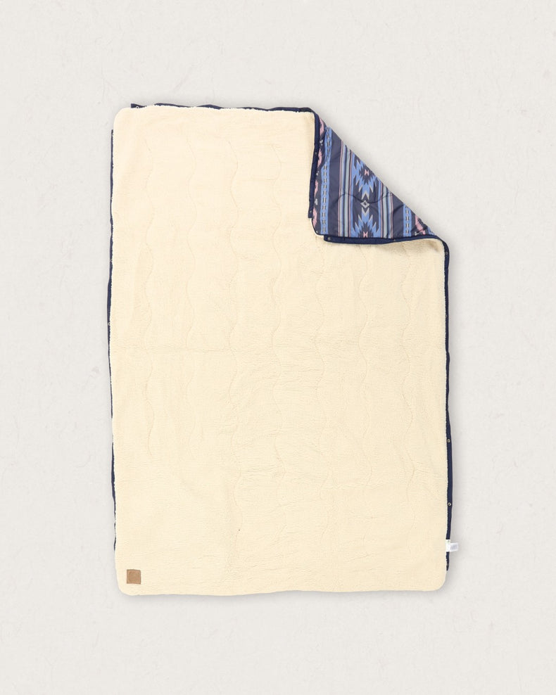 Passenger's Nomadic Recycled Sherpa Blanket Deep Navy Vintage Geo