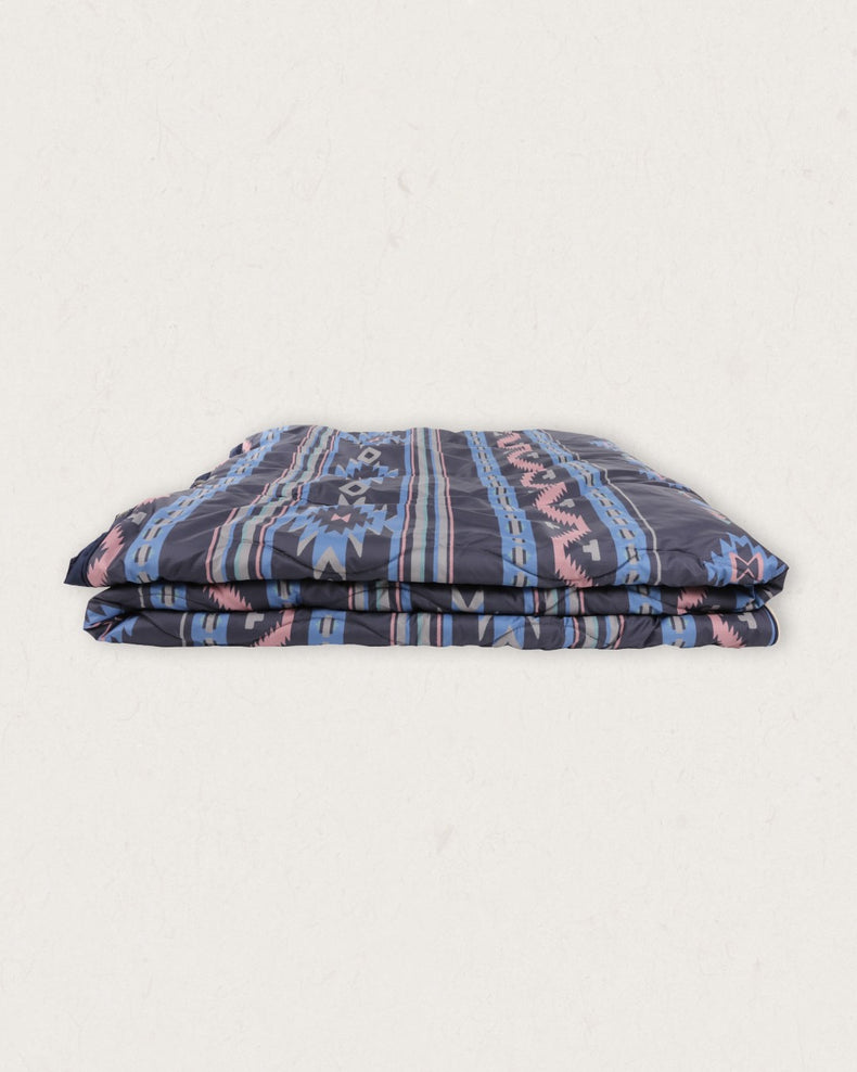 Passenger's Nomadic Recycled Sherpa Blanket Deep Navy Vintage Geo