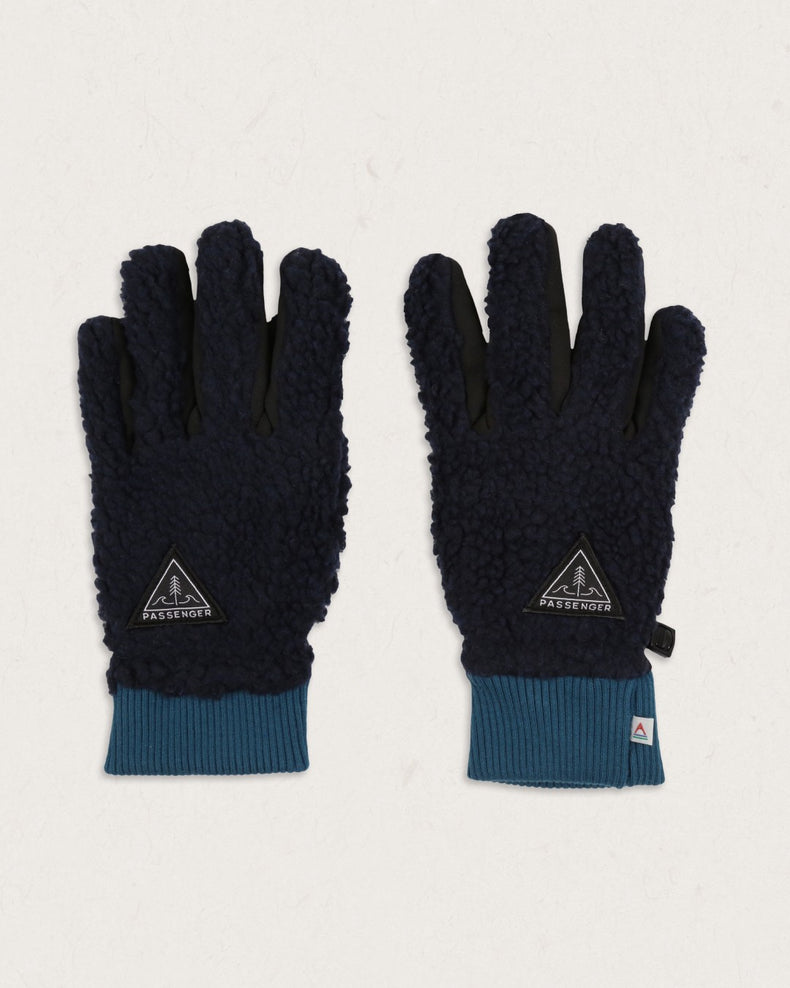 Passenger Snowfall Recycled Sherpa Gloves Deep Navy