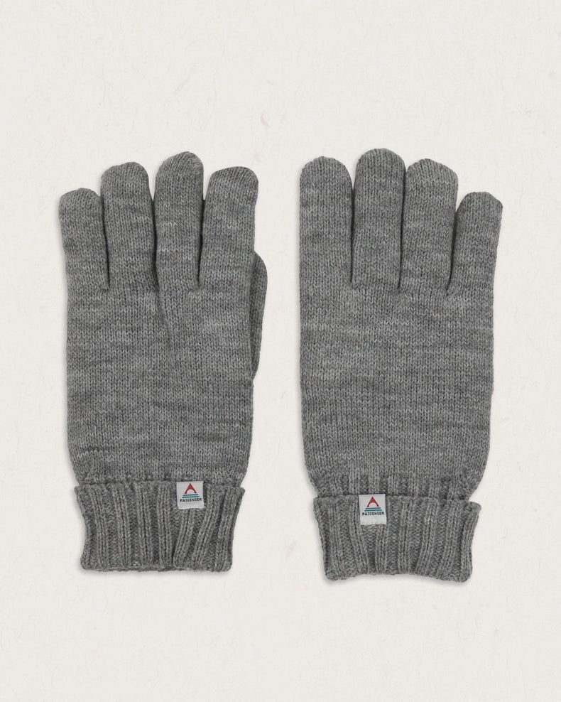 Passenger Gale Recycled Acrylic Knitted Gloves Flecked Grey Marl