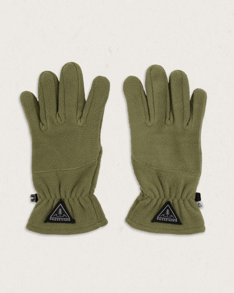 Passenger Daytrip Recycled Polar Fleece Touch Screen Gloves Khaki