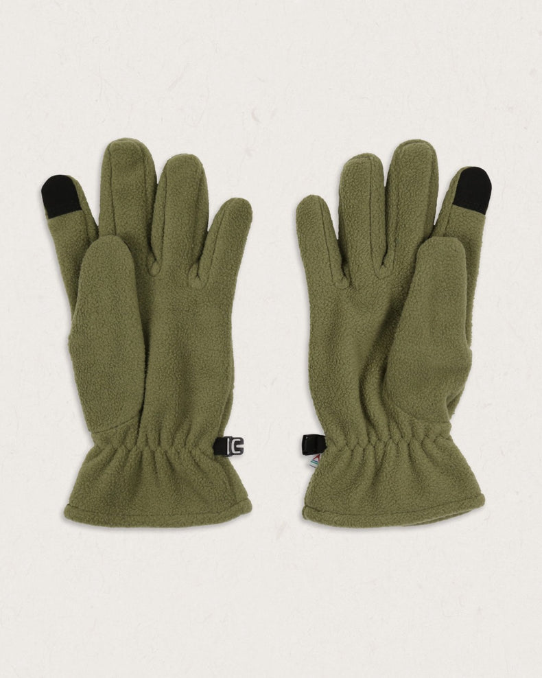 Passenger Daytrip Recycled Polar Fleece Touch Screen Gloves Khaki