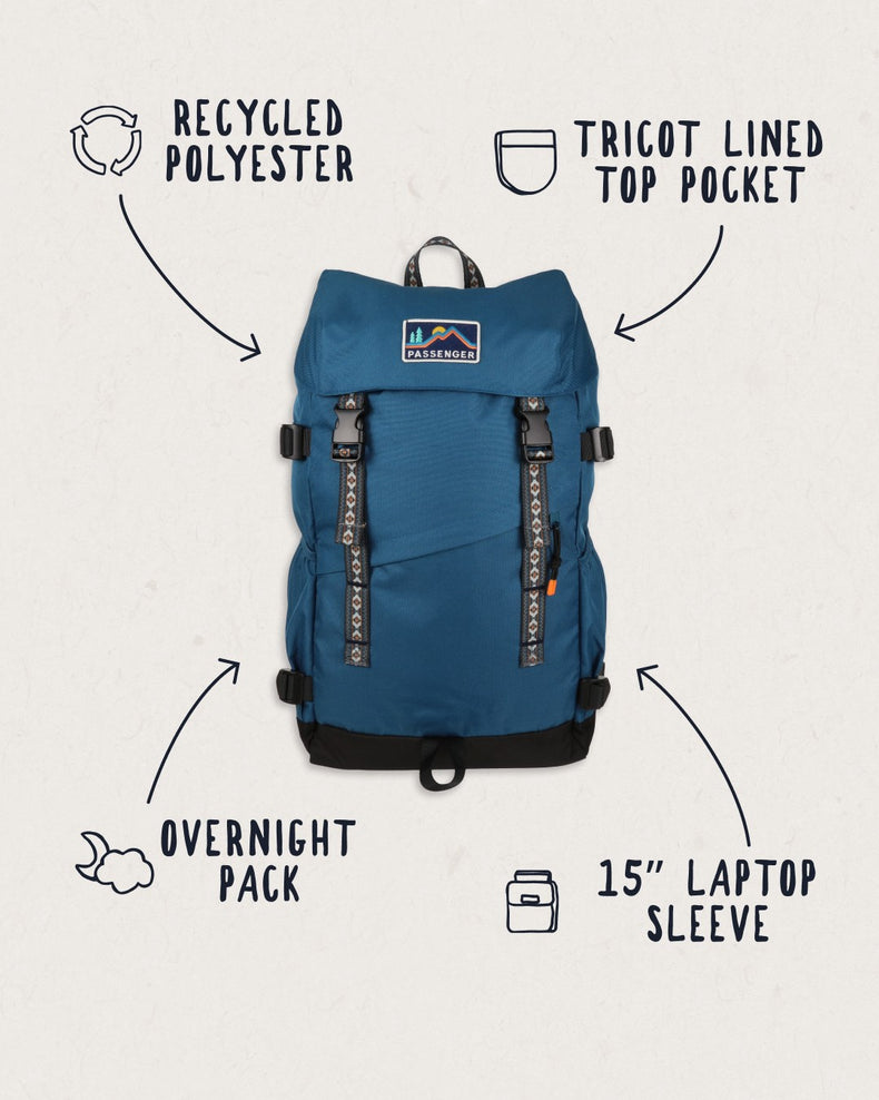 Passenger Boondocker Recycled 26L Backpack Ash Blue