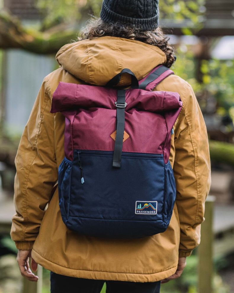 Passenger's Backwoods Recycled Rolltop 32L Navy/Burgundy
