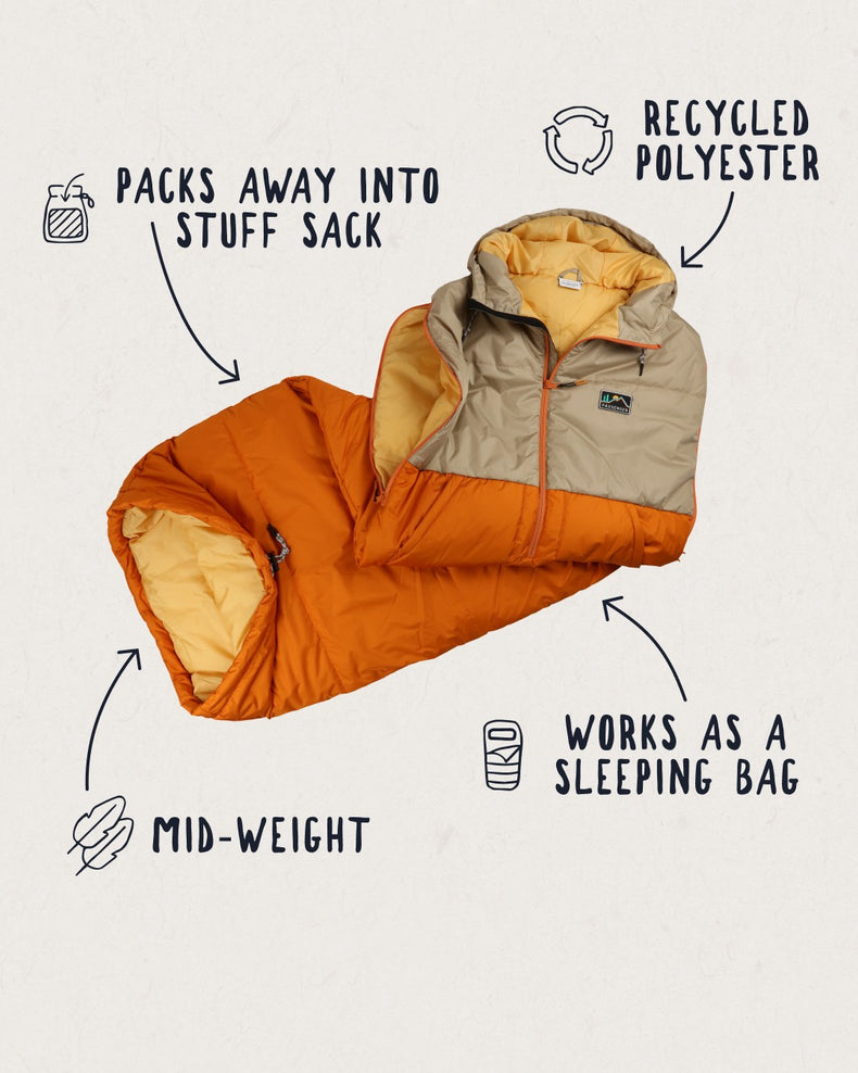 Passenger's Good Times Recycled Sleep Sack Chinchilla Brown/Sunrise Orange