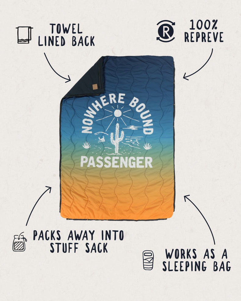 Passenger Nomadic Recycled Towel Blanket Blue/Orange Fade