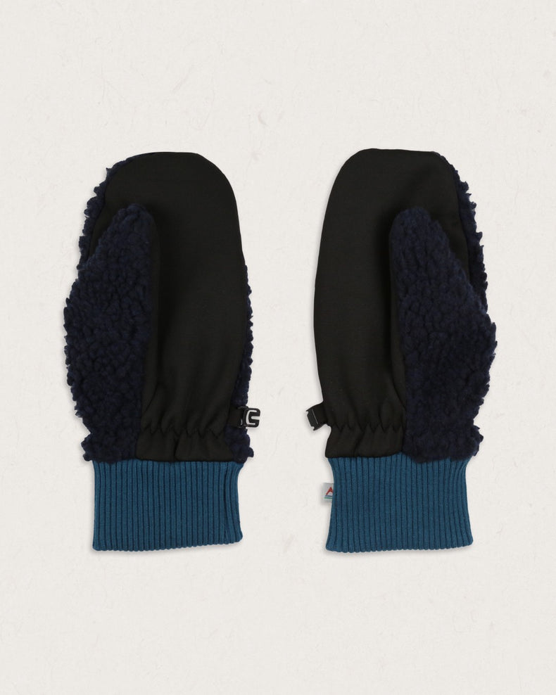 Passenger Snowfall Recycled Sherpa Mittens Deep Navy