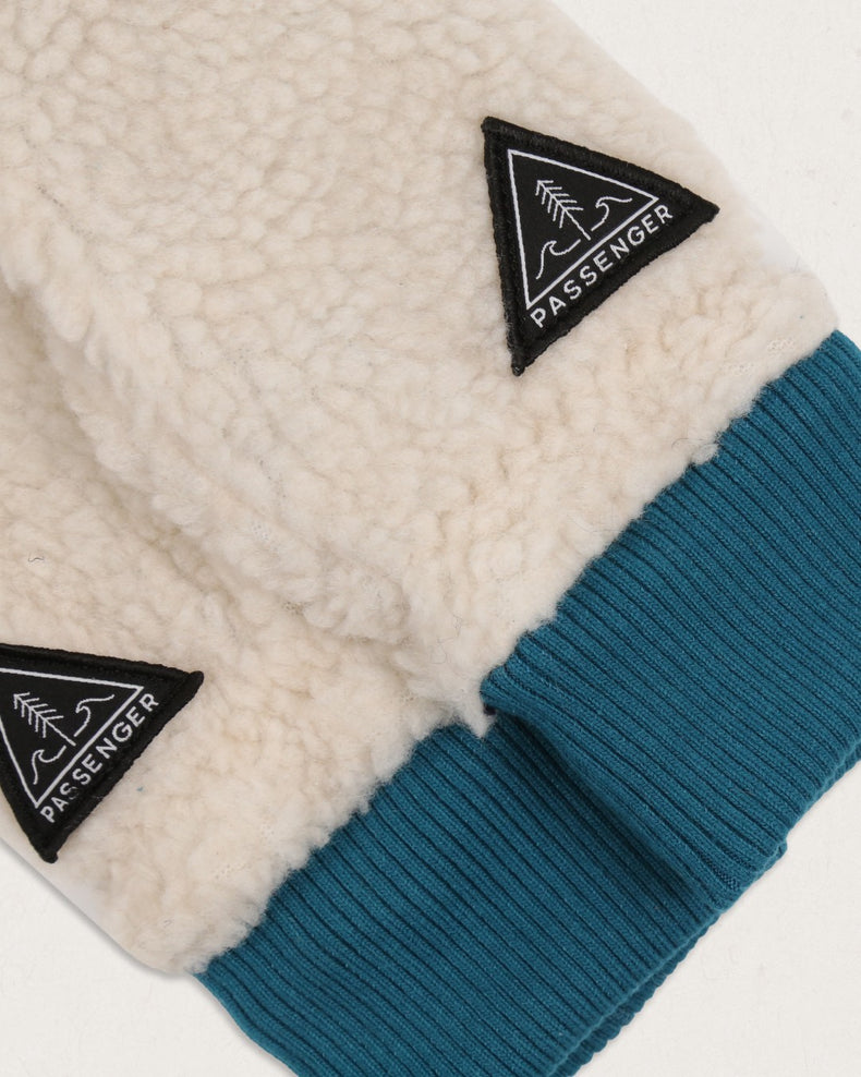 Passenger Snowfall Recycled Sherpa Mittens Warm Ivory