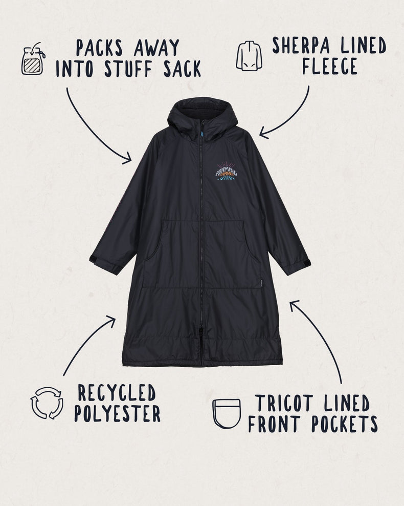 Passenger Roaming Nomads Recycled Sherpa Lined Changing Robe Phantom