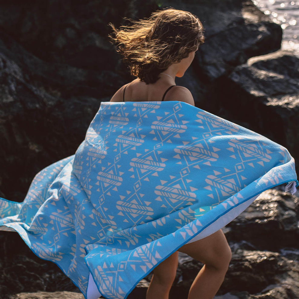 Passenger Portland Recycled Beach Towel Blue Coast