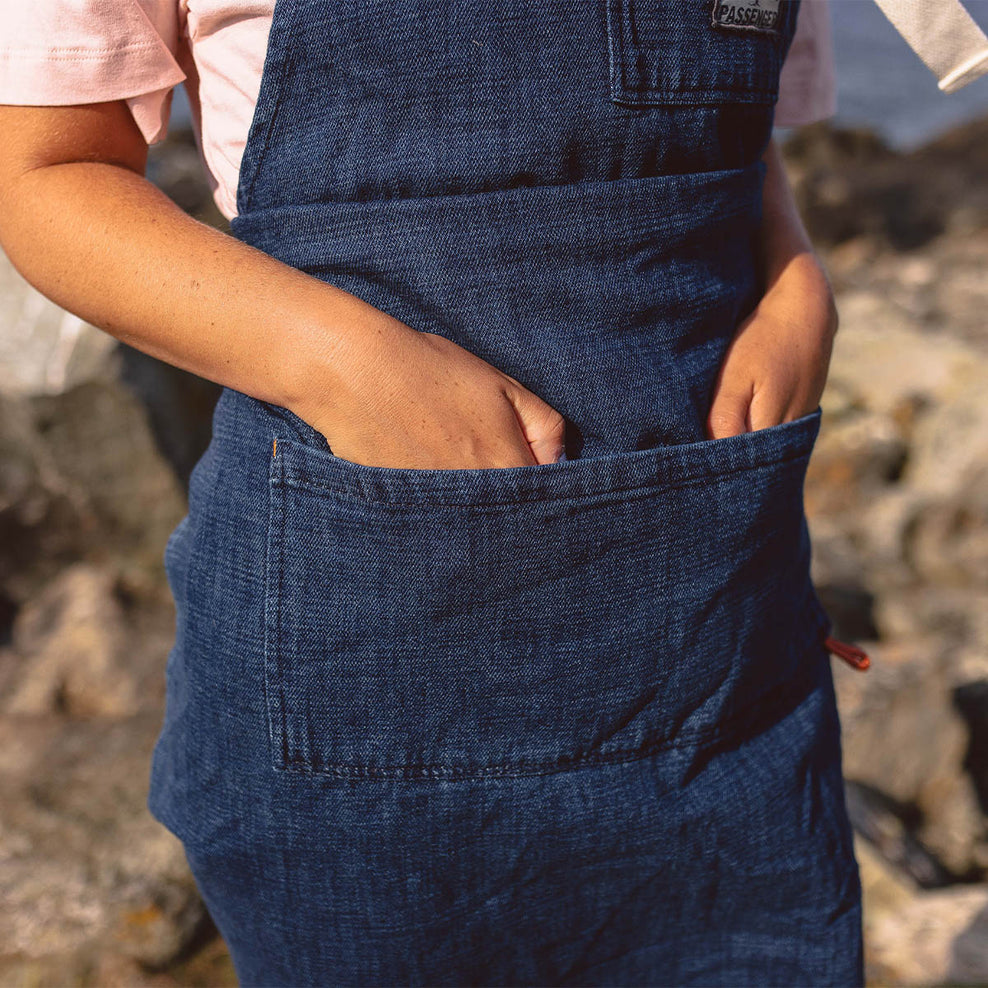 Passenger Yard Organic Cotton Denim Apron Dark Denim