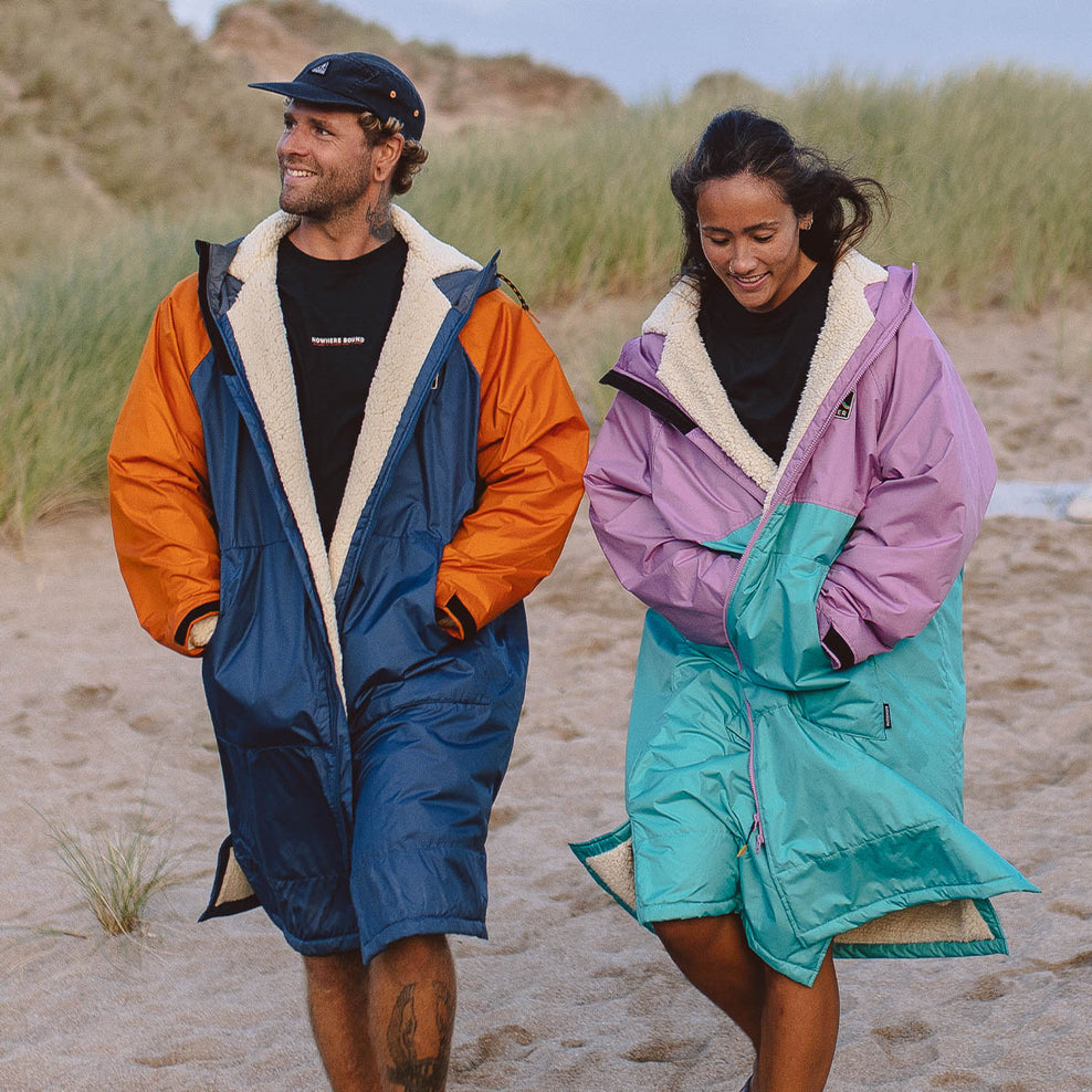 Passenger Roaming Recycled Sherpa Lined Changing Robe Viridian Green/Orchid