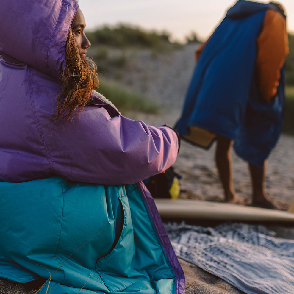 Passenger Roaming Recycled Sherpa Lined Changing Robe Viridian Green/Orchid