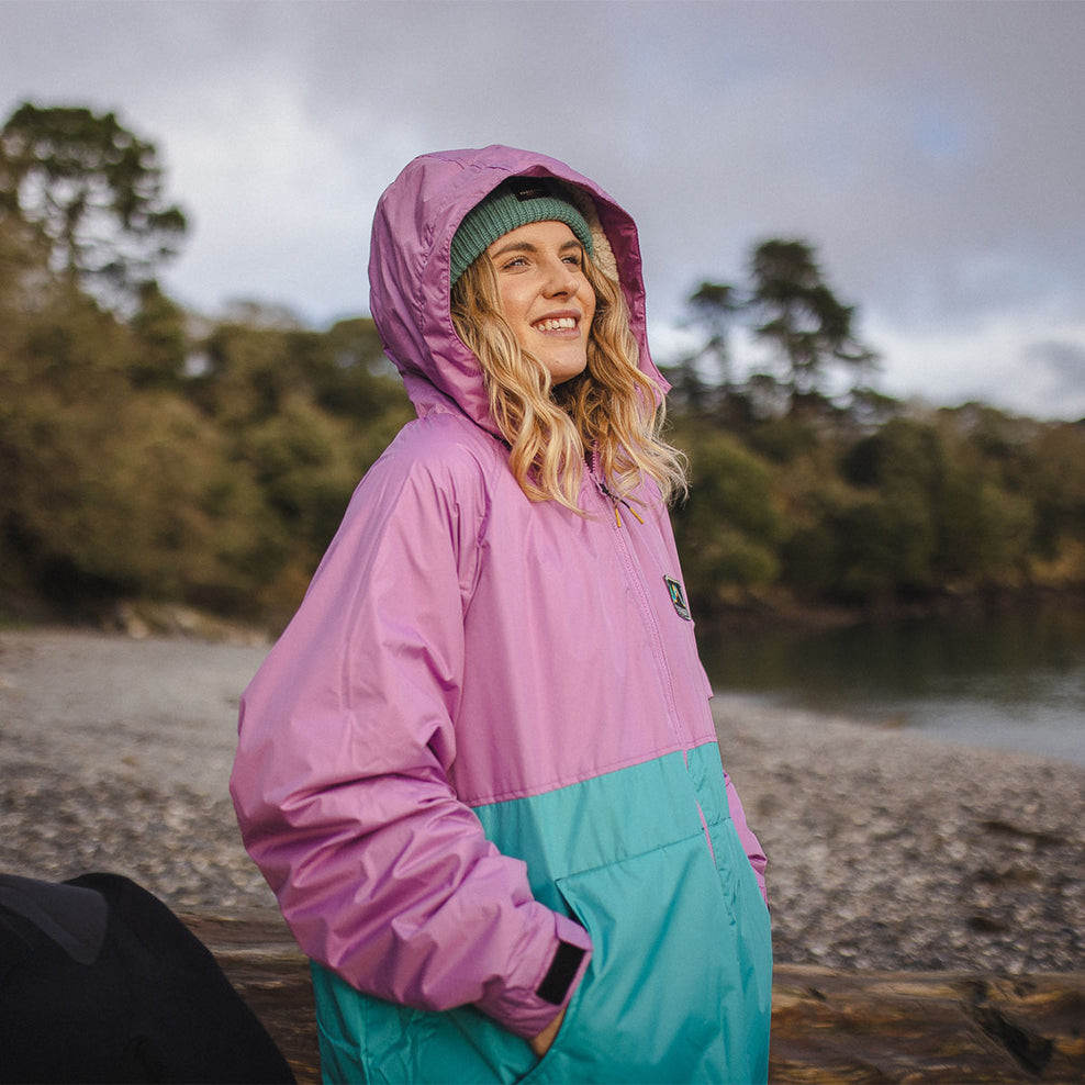 Passenger Roaming Recycled Sherpa Lined Changing Robe Viridian Green/Orchid