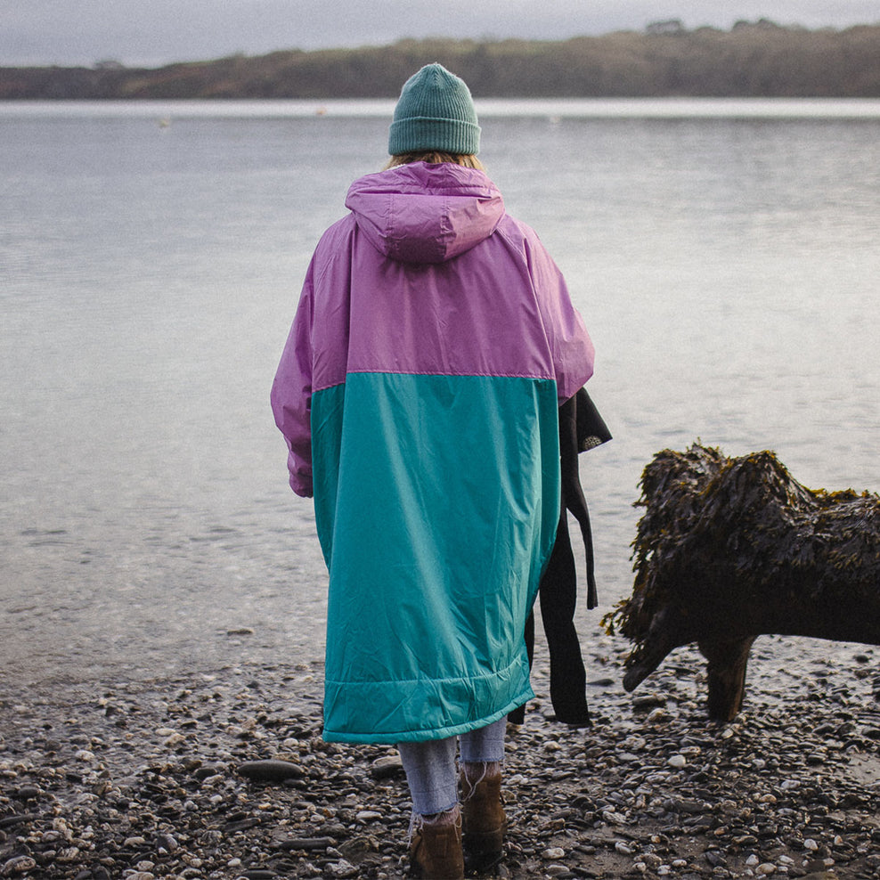 Passenger Roaming Recycled Sherpa Lined Changing Robe Viridian Green/Orchid