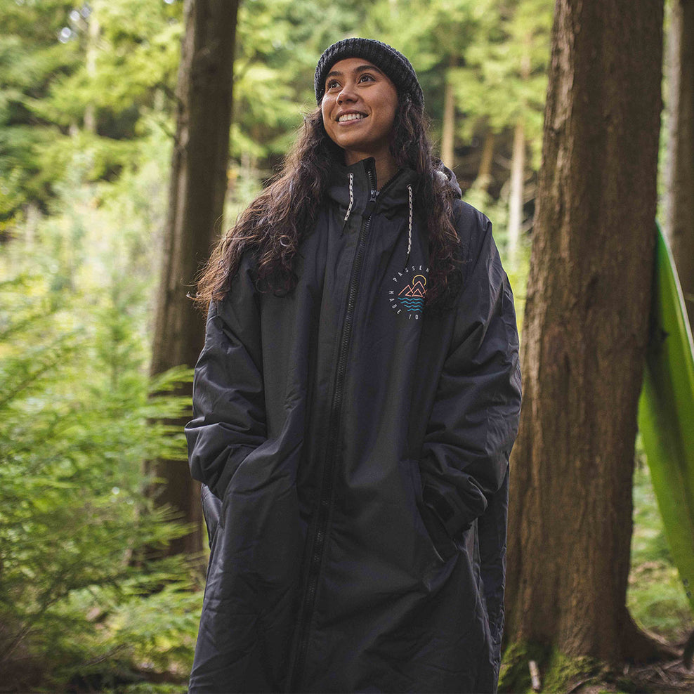 Passenger Nomadic Recycled Sherpa Lined Changing Robe Black