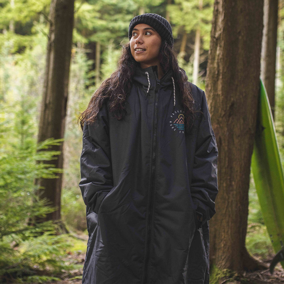 Passenger Nomadic Recycled Sherpa Lined Changing Robe Black