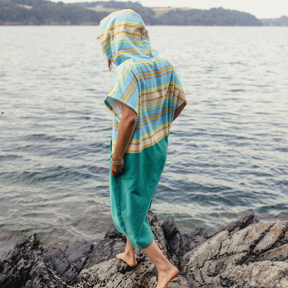 Passenger Baja Recycled Towel Poncho Sea Stripe