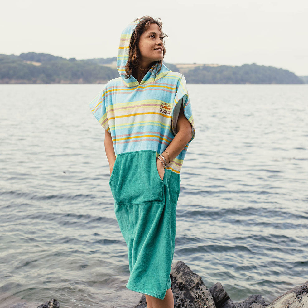 Passenger Baja Recycled Towel Poncho Sea Stripe