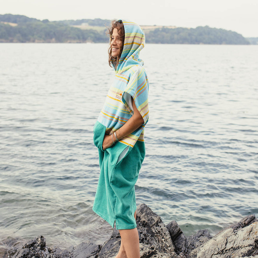 Passenger Baja Recycled Towel Poncho Sea Stripe