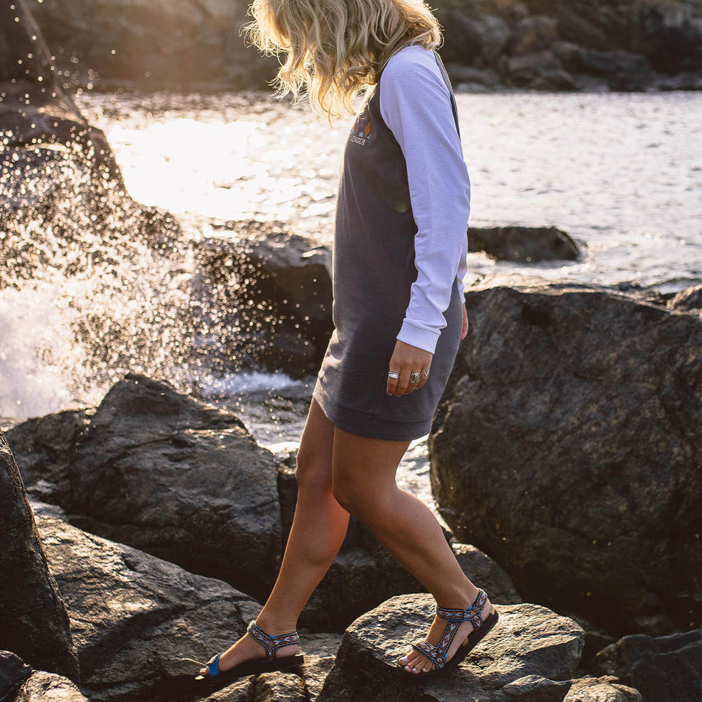 Passenger Cactus Recycled Cotton Ls T-Shirt Dress Faded Black