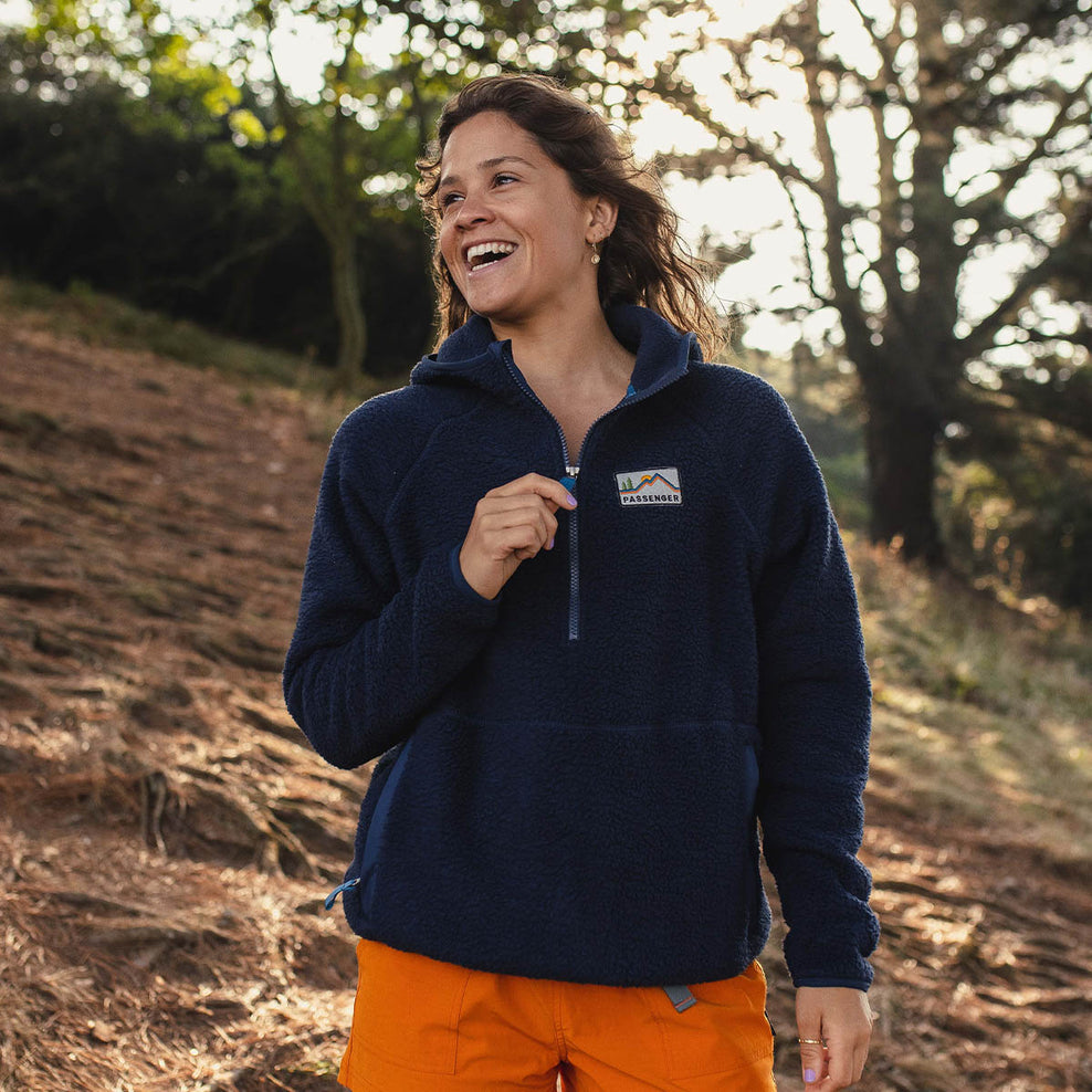 Passenger Maine Hooded Recycled Sherpa Fleece Navy